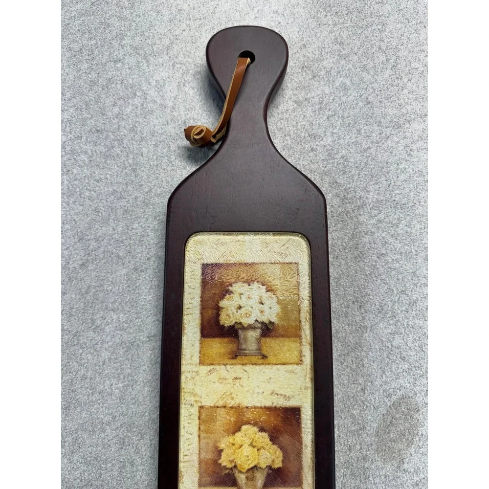Decorative Wooden Wall Plaque Cutting Board Floral Still Life Kitchen Decor 19